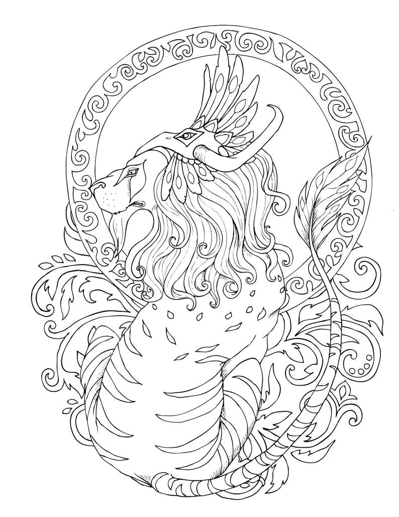 Download Fantasy Adult Coloring Book Mythical Animals Coloring ...