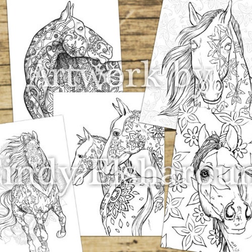 100 Horse Coloring Pages PDF Download Printable - Etsy