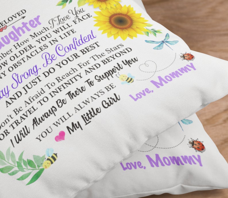 To My Daughter Pillowcase Gift From Mom Mommy Mother Birthday Etsy