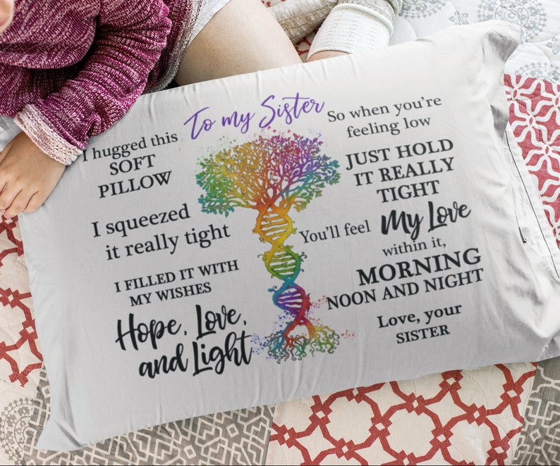 Sister Pillowcase Gift From Best Friend Sibling Pillow Cover Etsy