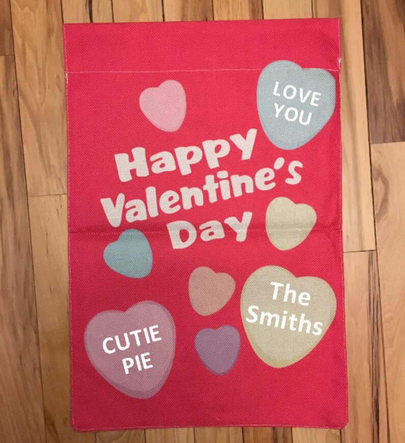 Happy Valentine S Day Garden Flag Valentine S Yard Etsy