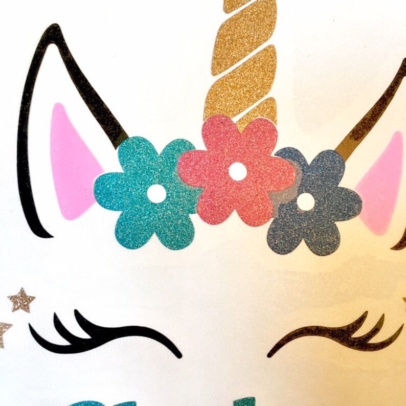 Glitter Unicorn Name Vinyl Decal Cup Decal Tumbler Water Etsy