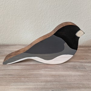Decorative Wood Dark Headed Junco Bird