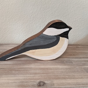 Decorative Wood Black-Capped Chickadee