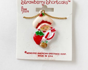 Vintage Strawberry Shortcake Necklace - Deadstock - Carded