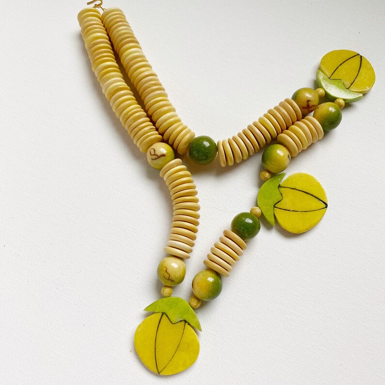 Retro Wooden Yellow Fruit Necklace