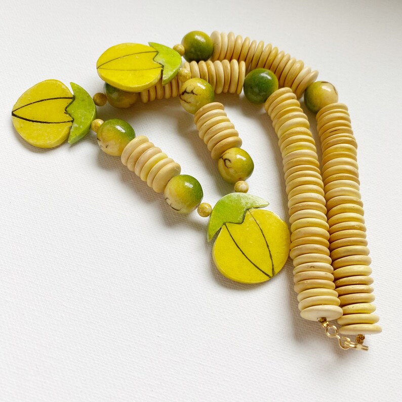 Retro Wooden Yellow Fruit Necklace
