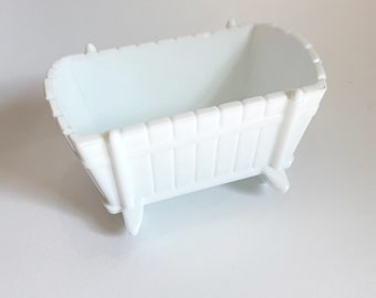 Vintage White Milk Glass Crib / Bassinet Dish