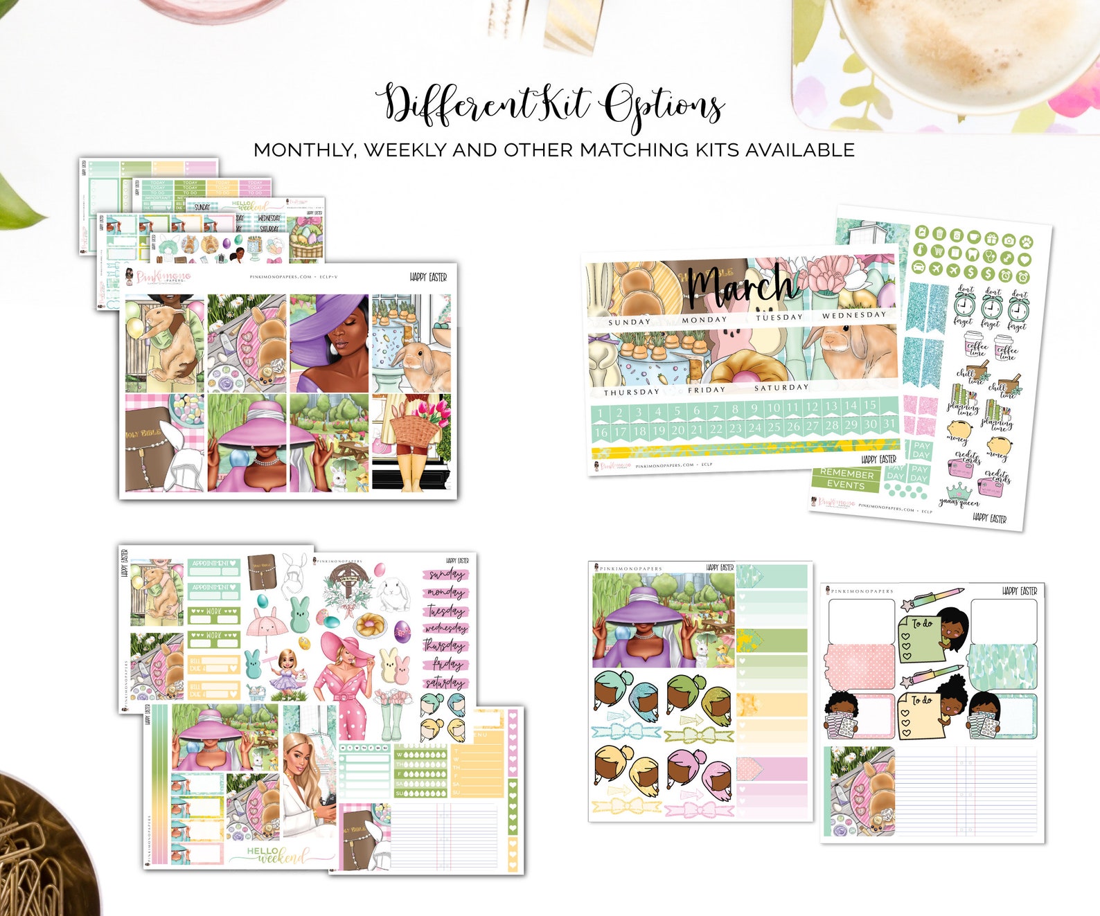 Happy Easter - Mini Kit Sticker Kit, Planner Sticker Kit | Diverse ...