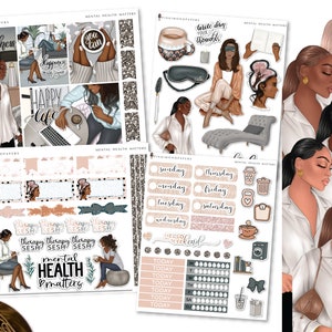 Mental Health Matters - Planner Sticker Kit | Diverse Options Offered | Self Care Gras Stickers