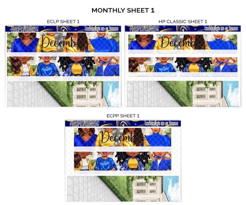 Monthly Sticker Kit BG Colorblocking for All Seasons Erin Condren