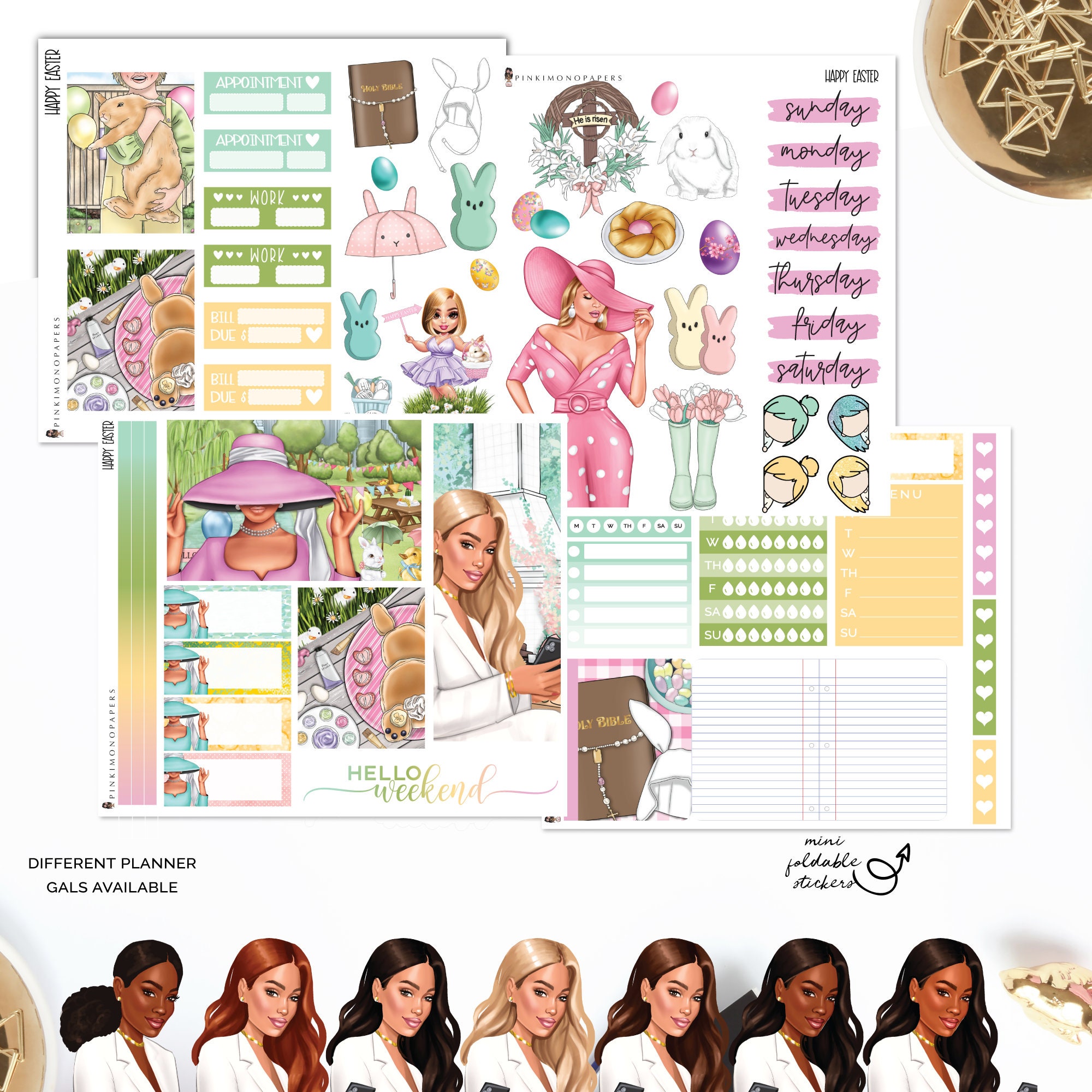 Happy Easter - Mini Kit Sticker Kit, Planner Sticker Kit | Diverse ...