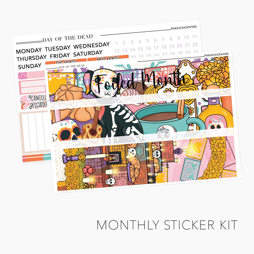 Monthly Sticker Kit - Day of the Dead - Erin Condren Planners, Happy ...