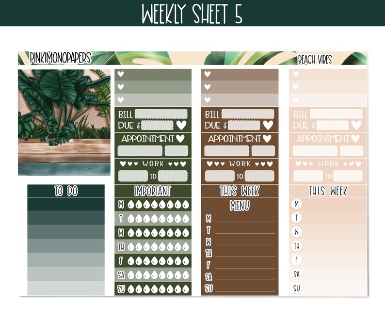 Weekly Sticker Kit - Beach Vibes - ECLP Sticker Kit, Happy Planner ...