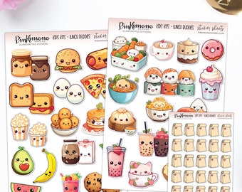 Lunch Buddies - Sticker Sheets | Kid Stickers | Lunch Stickers