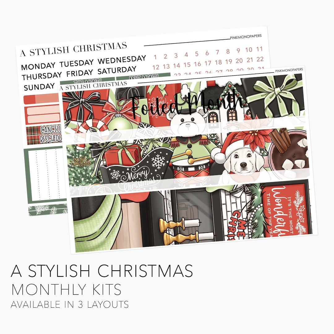 Monthly Sticker Kit - A Stylish Christmas - Erin Condren Planners ...