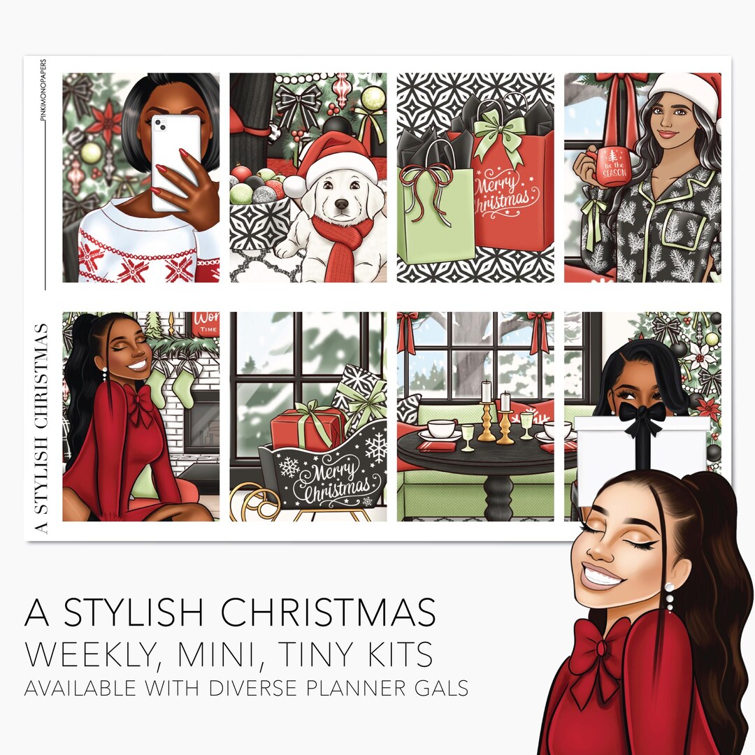 WEEKLY, MINI & TINY Planner Sticker Kits - A Stylish Christmas ...