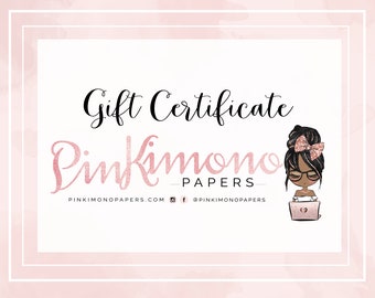 RESERVED LISTING: Gift Certificate For 50 Dollars to Spend in Etsy Shop PinkimonoPapers