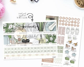 Serenity  - Monthly Sticker Kit, ECLP Monthly Kit, ECPP Monthly Kit, HP Classic Monthly Kit, Happy Planner Mini