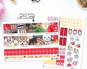 Vacay In Japan - Monthly Sticker Kit, ECLP Monthly Kit, ECPP Monthly Kit, HP Classic Monthly Kit, Happy Planner Mini