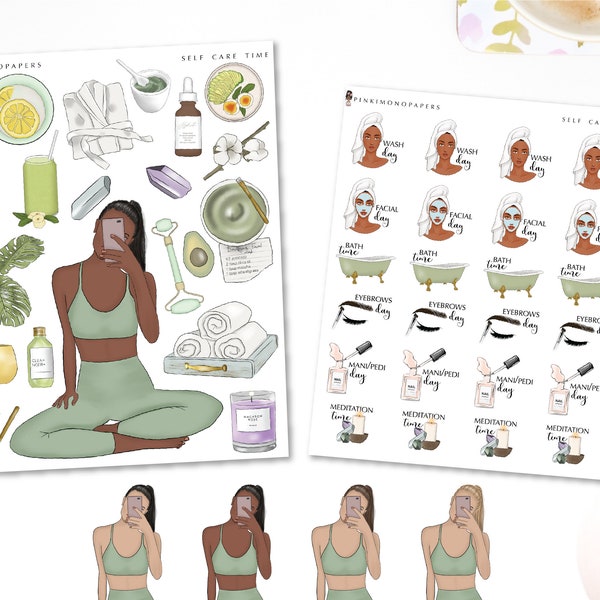 Self Care 2.0 To Do's - Planner Sticker Kit | Diverse Options Offered | Self Care stickers  | To Do Stickers