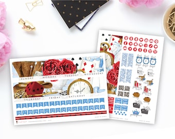 Queen of Hearts - Monthly Sticker Kit, ECLP Monthly Kit, ECPP Monthly Kit, HP Classic Monthly Kit, Happy Planner Mini Monthly Kit