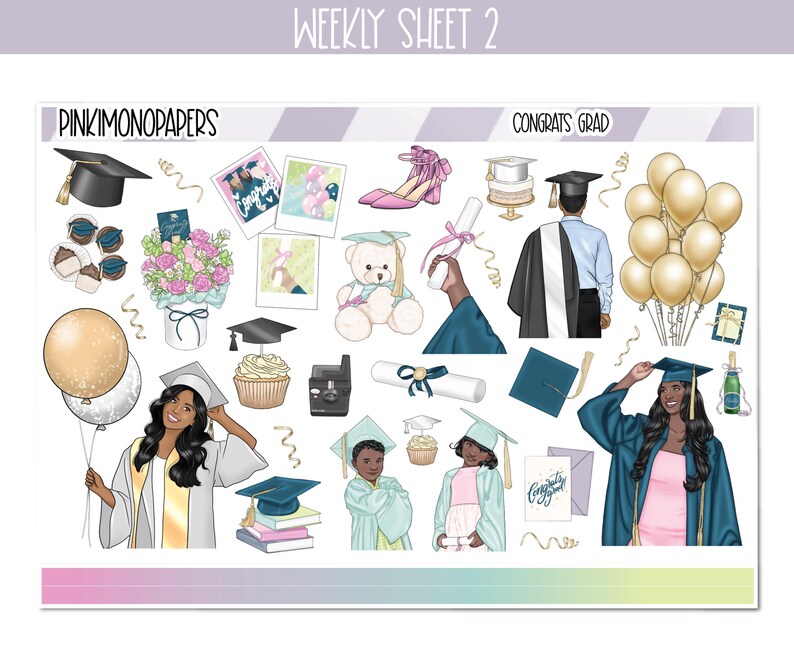 Weekly Sticker Kit - Congrats Grad- ECLP Sticker Kit, Happy Planner ...