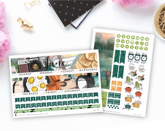 Camp "Fire" - Monthly Sticker Kit, ECLP Monthly Kit, ECPP Monthly Kit, HP Classic Monthly Kit, Happy Planner Mini Monthly Kit