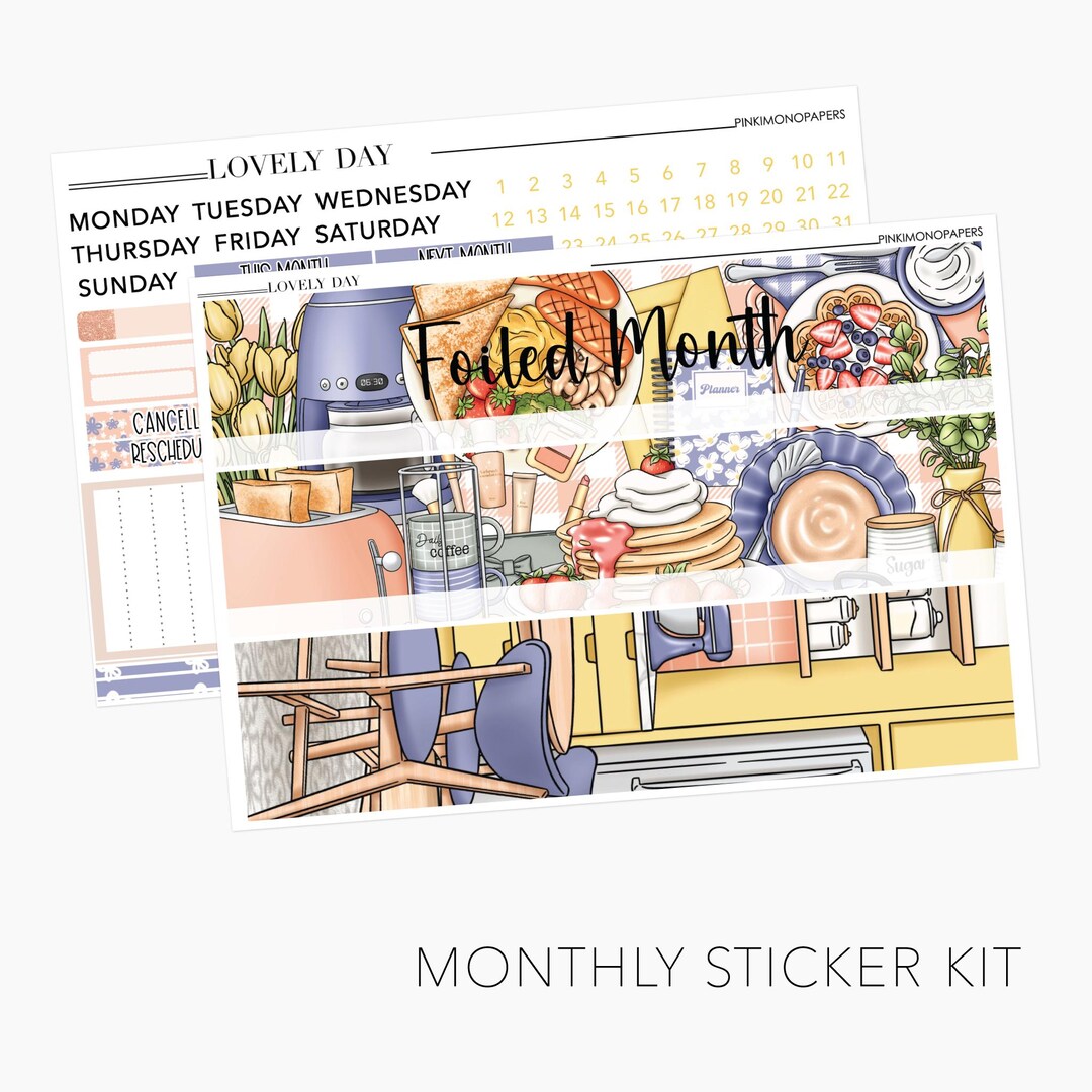 Monthly Sticker Kit - Lovely Day - Erin Condren Planners, Happy Planner ...