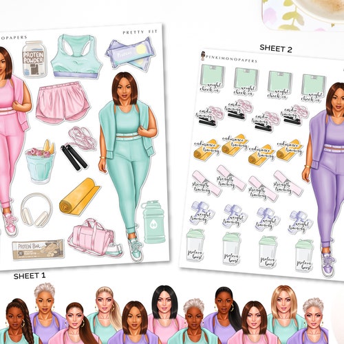 Workout Printable Planner Stickers - Etsy