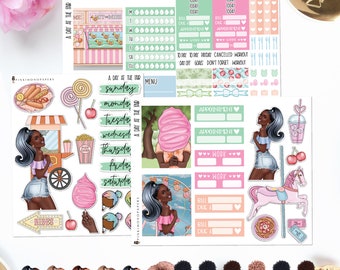 A Day At The Fair - Planner Sticker Kit | Diverse Options Offered | Summer Stickers