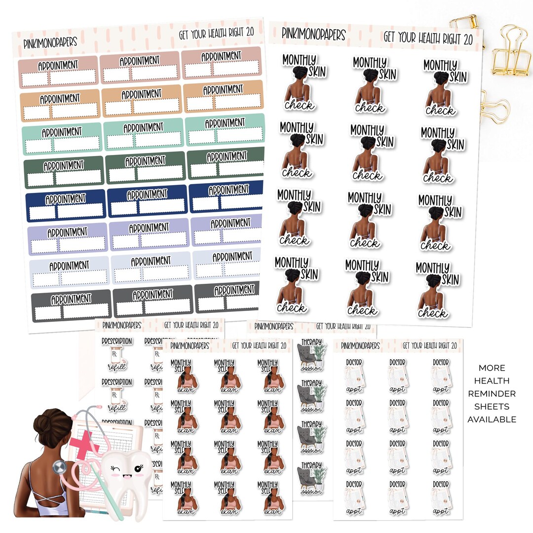 Get Your Health Right 2.0 - Planner Sticker Kit | Diverse Options ...