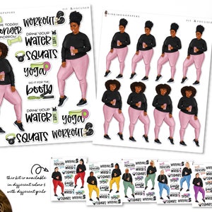 Fit & Focused Set 2 - Planner Sticker Kit | Diverse Options Offered | Fitness stickers