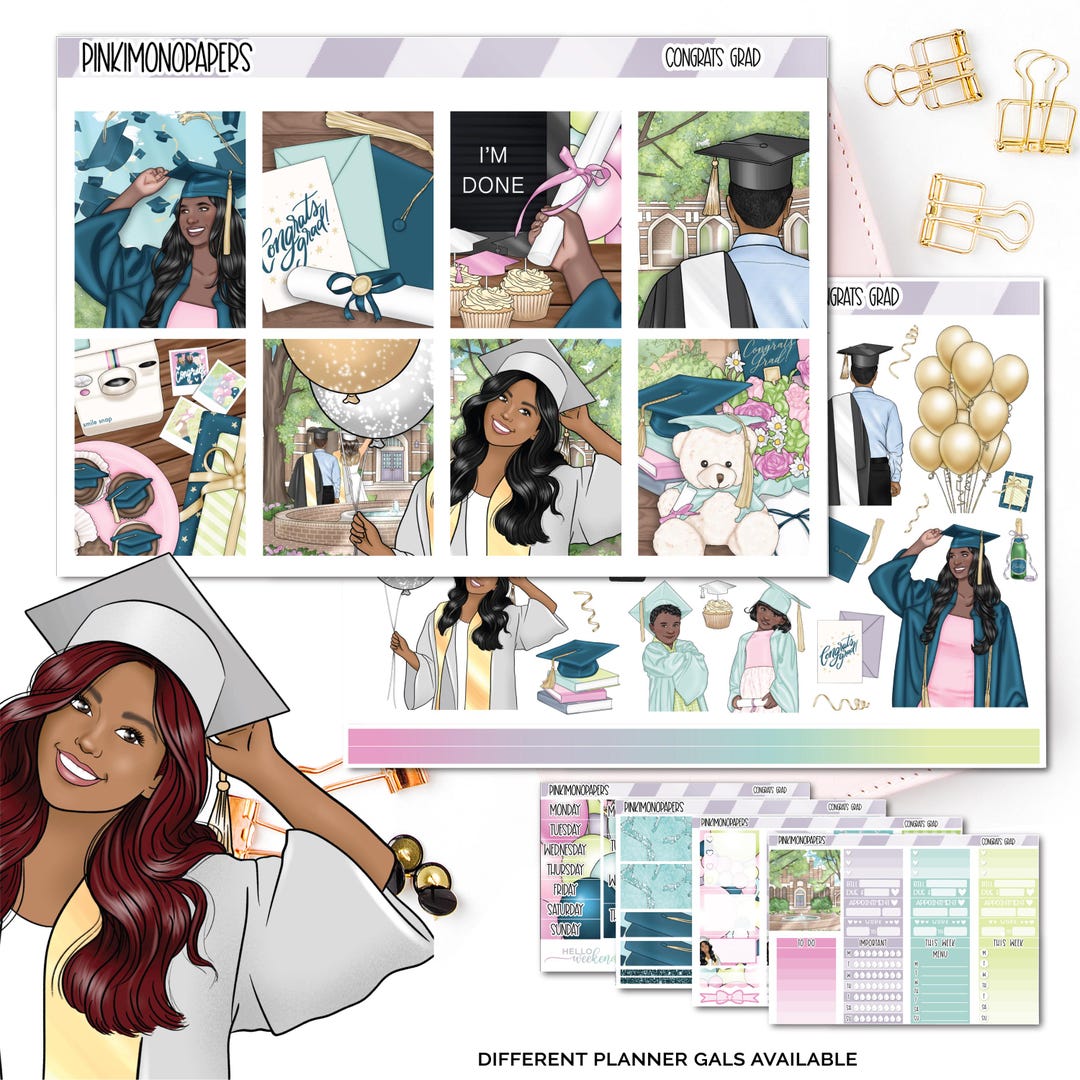 Weekly Sticker Kit - Congrats Grad- ECLP Sticker Kit, Happy Planner