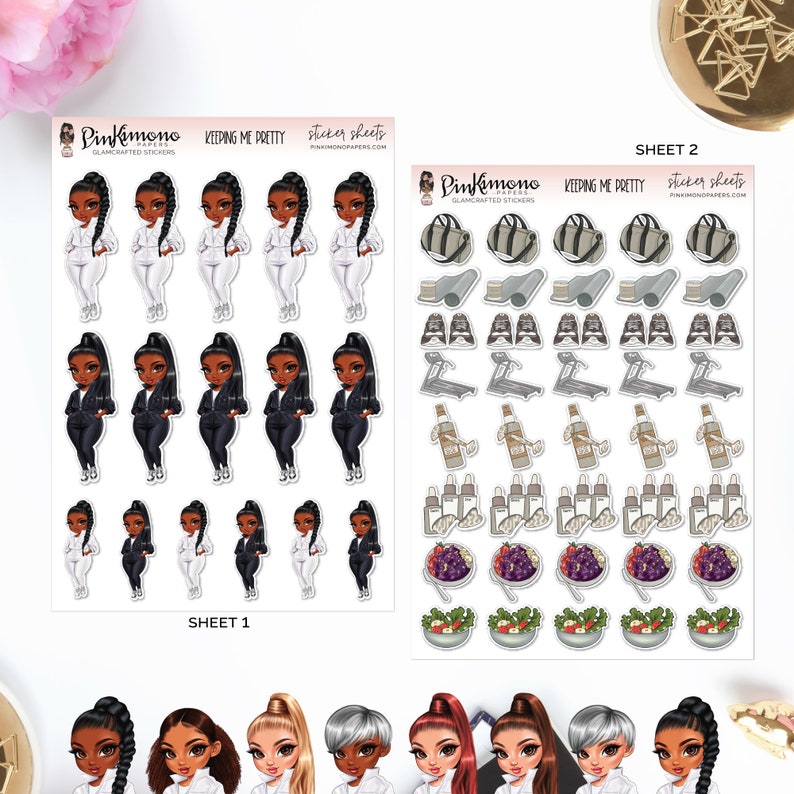 Treat Me Pretty Sticker Sheets Diverse Options Offered Self Care Stickers image 1