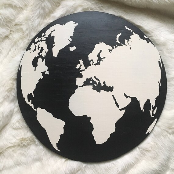 World Circle Map Etsy