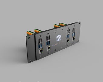 2U 6-Slot Raspberry Pi 5 (Standard Fitment) – 10" Server Rack, Compact Pi Cluster