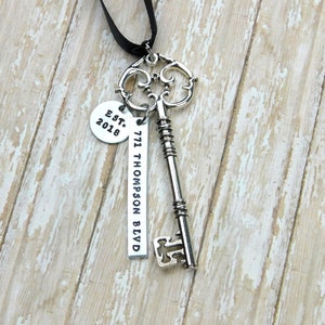 New Home Ornament/ First Home Skeleton Key Ornament / Family Gift  / Stamped / Housewarming / Christmas/Realtor Gift /