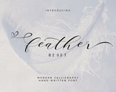 Calligraphy Script Font, Heart Swirls (TTF, OTF) ,Digital Download, Wedding font
