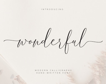 Calligraphy font, Long lines font, Script Font, Modern font, Handwritten font, Wedding font, Instant download font #083