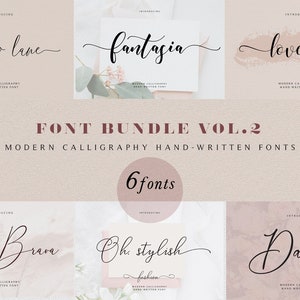 Font Bundle Download, Font Download, Wedding Font Calligraphy Font ...