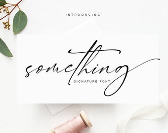 Hand-written font, Long lines font, Script, Wedding font, Script Font, Logo font, Modern font, Font download, Instant download font #052