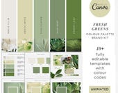 Green Color Palette | Small Business Canva Template (Digital Download), Fully editable