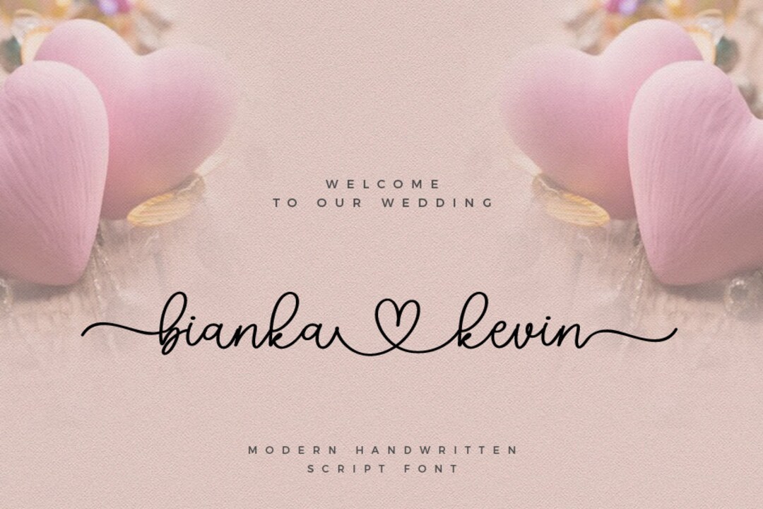 Hand-written Font, Script With a Heart, Font Download, Digital Font ...