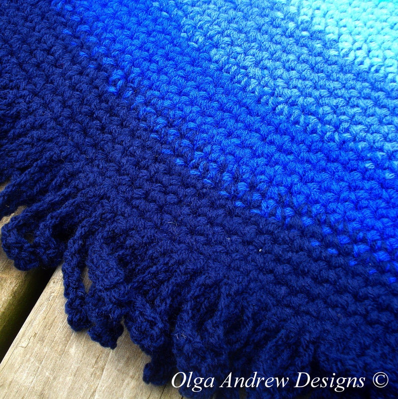 Nautical rug crochet pattern, crochet round rug pattern, crochet rug pattern, crochet pattern rug, fringe rug pattern OlgaAndrewDesigns069 image 4