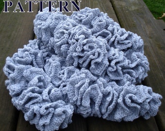 Ruffle scarf crochet pattern, women crochet scarf pattern, women scarf crochet pattern, spiral scarf pattern, scarf PDF OlgaAndrewDesigns080