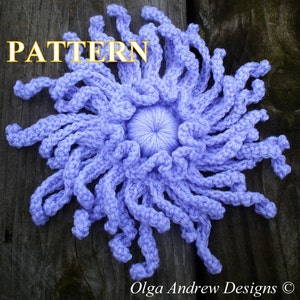 Chrysanthemum crochet pattern, crochet Chrysanthemum pattern, layered flower crochet pattern, crochet flower pattern by OlgaAndrewDesigns073