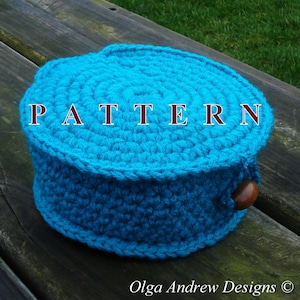 Crochet basket with lid PATTERN basket crochet pattern basket storage crochet pattern storage crochet home decor gift OlgaAndrewDesigns099