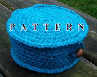 Crochet basket with lid PATTERN basket crochet pattern basket storage crochet pattern storage crochet home decor gift OlgaAndrewDesigns099
