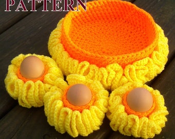 Easter basket crochet PATTERN easter home decor crochet pattern easter basket crochet table decor crochet egg holder OlgaAndrewDesigns086